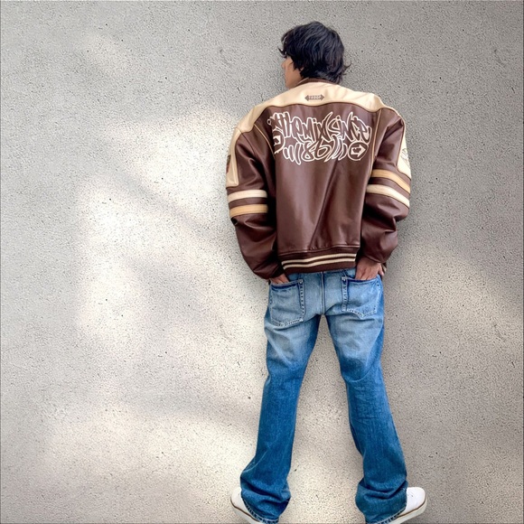 Men's Troop Brown | Taupe Genuine Leather Jacket NWT - Picture 7 of 7